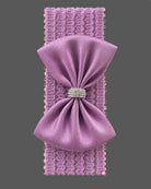 Baby girl satin party frock with oversized bow and crystal waist belt
