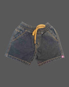 Boys party wear denim shorts with elastic waist and contrast stitching for active toddlers.