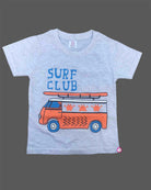 Young prince surf print cotton t shirt with short sleeves and round neck