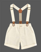 Baby boy short sleeve boys suspender set with bow tie and shorts