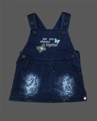 Girls butterfly printed pinafore - Navy Blue