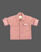 Shirt and pant set for boys featuring a button-down collar and cargo pockets