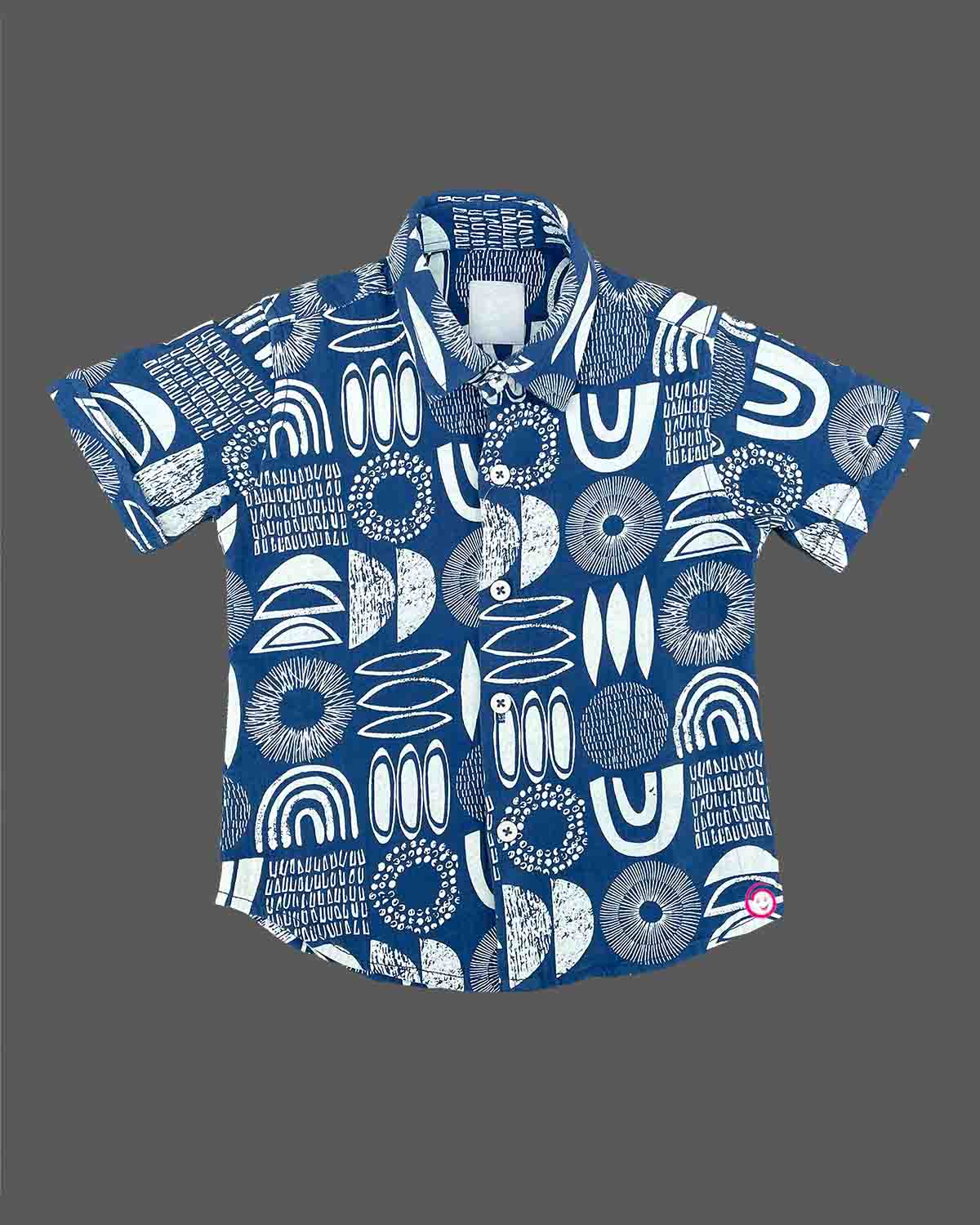 Boys overall printed shirt - Ariel Blue