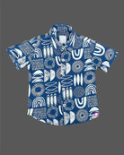 Boys overall printed shirt - Ariel Blue