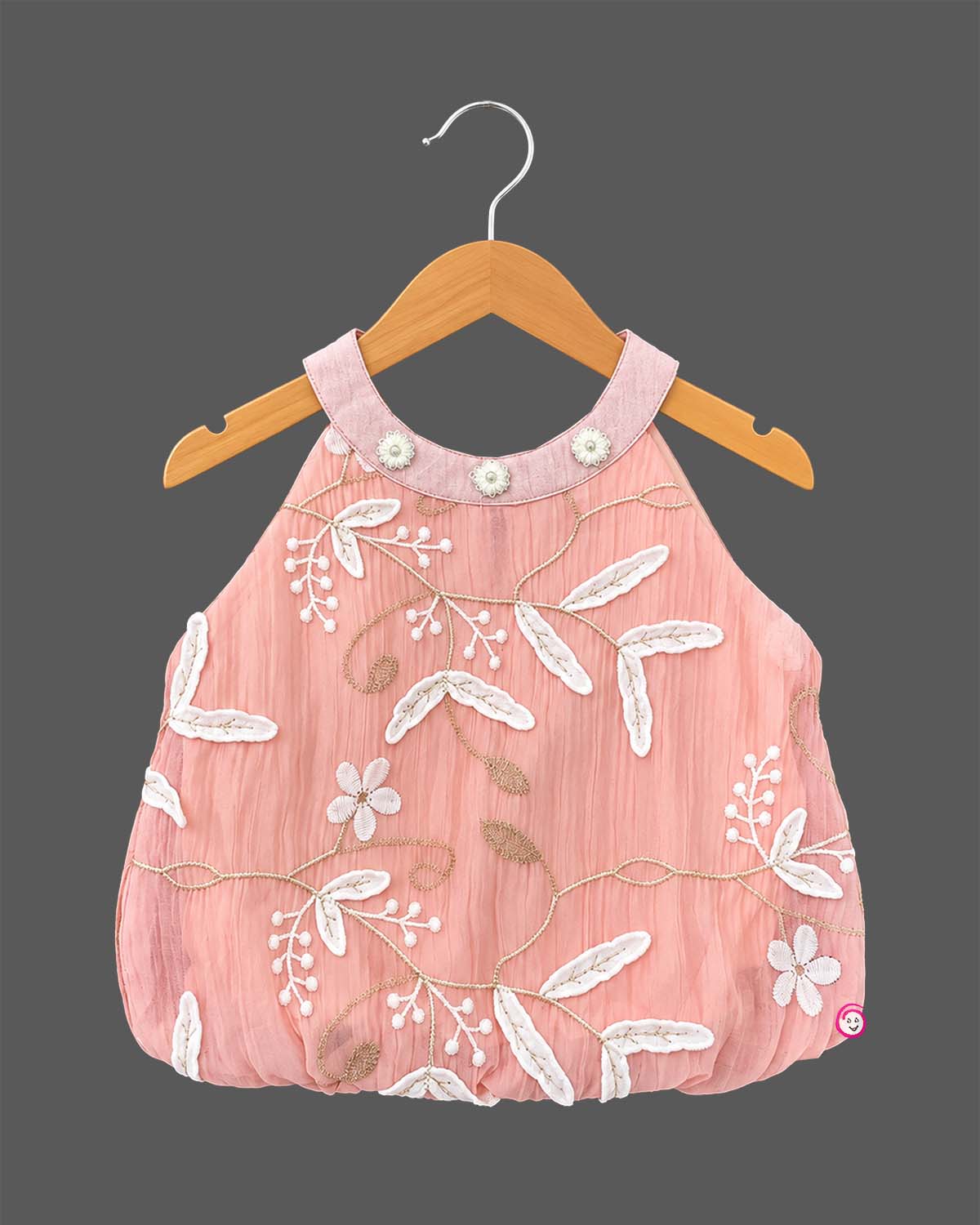 Baby Girl Floral Top Sleeveless round Neck Western Wear Top