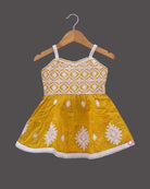 Girls Floral Printed Sharara & With Dupatta - Mustard