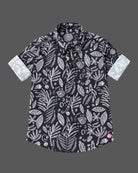 Boys printed cotton shirt with spread collar and turn-up sleeves for party wear for boys.