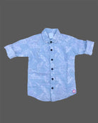 Smart toddler boys button-down shirt featuring an all-over abstract slub pattern and versatile roll-up sleeves.
