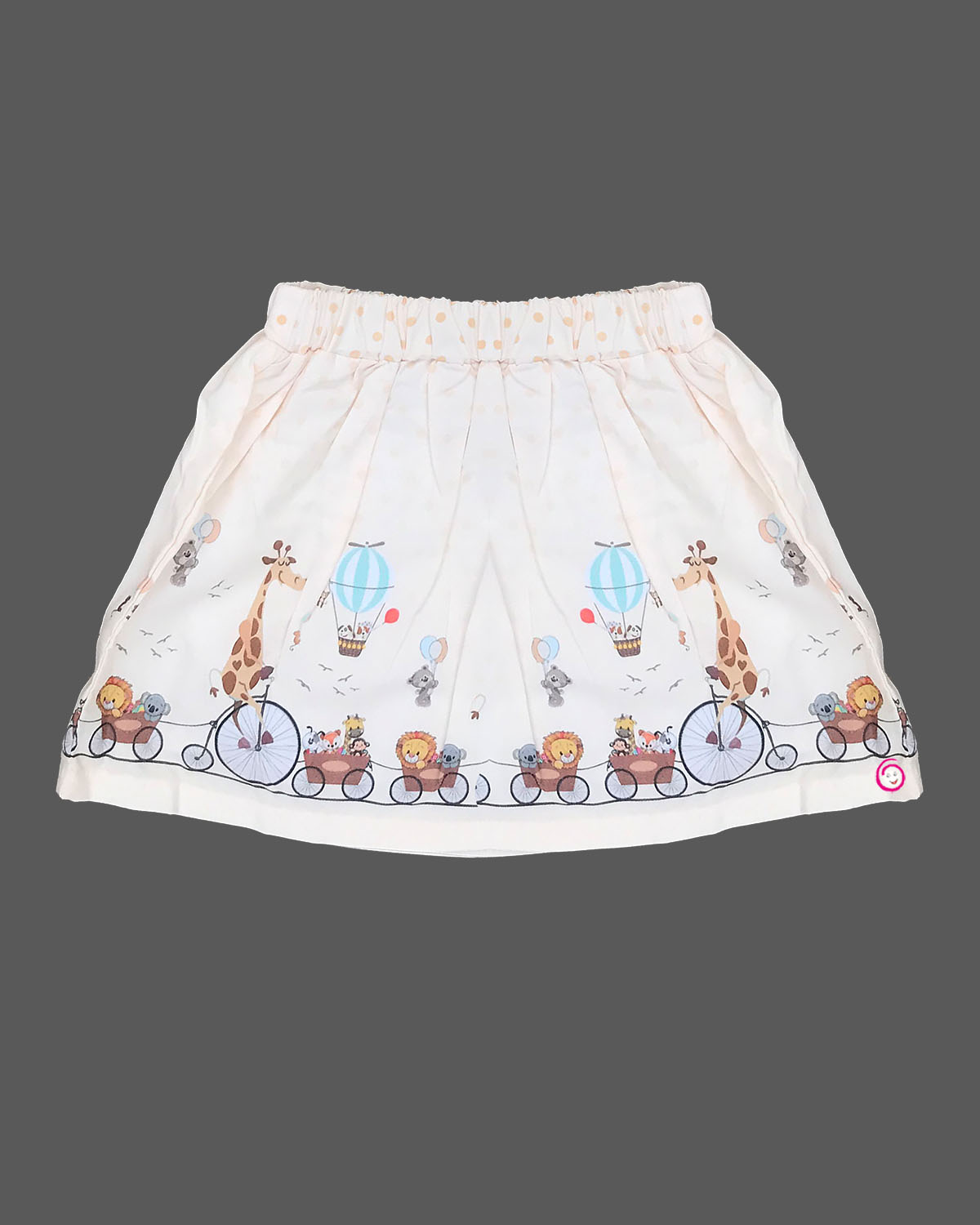 Girls dot printed top & skirt - Cream