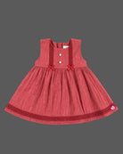 infants frock textured cotton dress for infant casual play wear