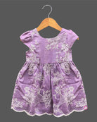 Little princess scalloped lace embroidered party frock for naming ceremony and family dinner