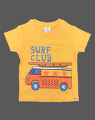 Little gentleman surf bus cotton t shirt with short sleeves and crew neck