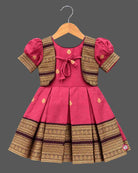 pattu pavadai frock infant ethnic wear silk cotton frock with jacket for childrens