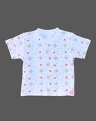 Girls printed dungaree with half sleeve t shirt - Grey
