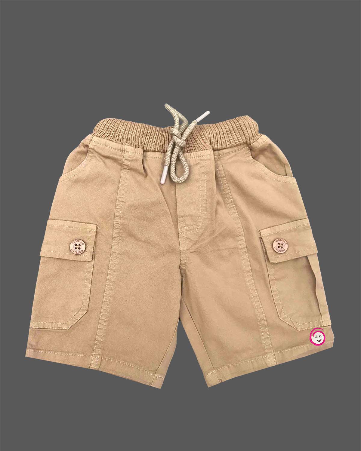 Infant boys embroidered short sleeve shirt and cargo shorts set for summer outings