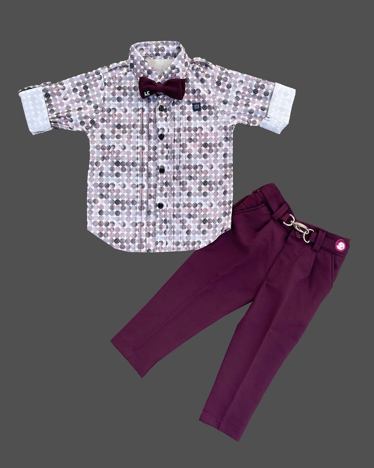 Boys attractive color with suspender set - Indigo