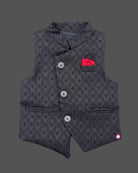 Boy full sleeve with waistcoat set - Black