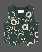 Toddler embroidered waistcoat set with bowtie and pleated pant