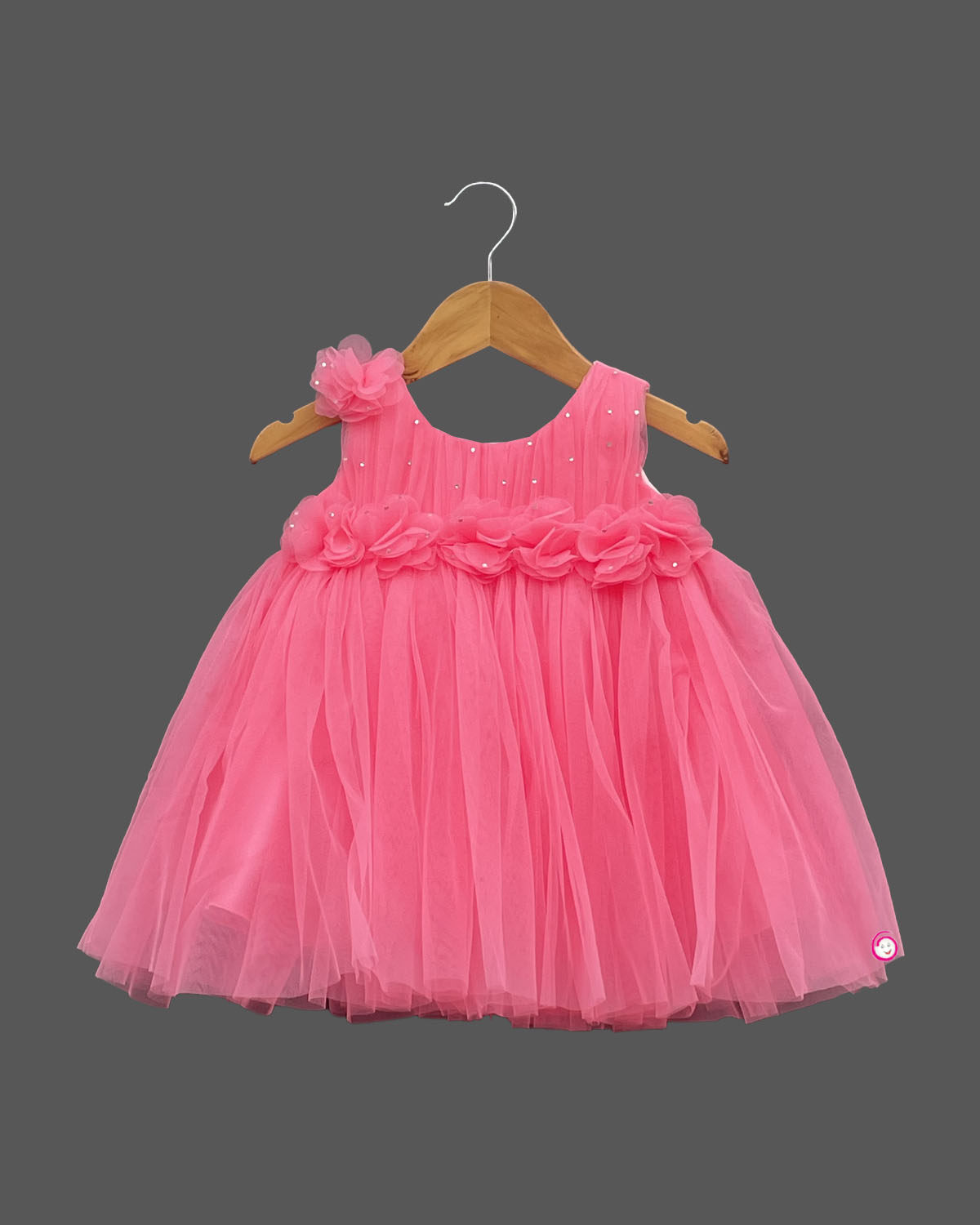 Girls design partywear frock - Pink