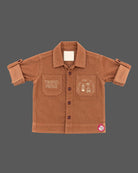 Toddler boy co-ord set featuring button-down corduroy shirt and utility cargo pants