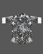 Stylish toddler boys shirt featuring an all-over classic designer motif print with double front flap pockets.