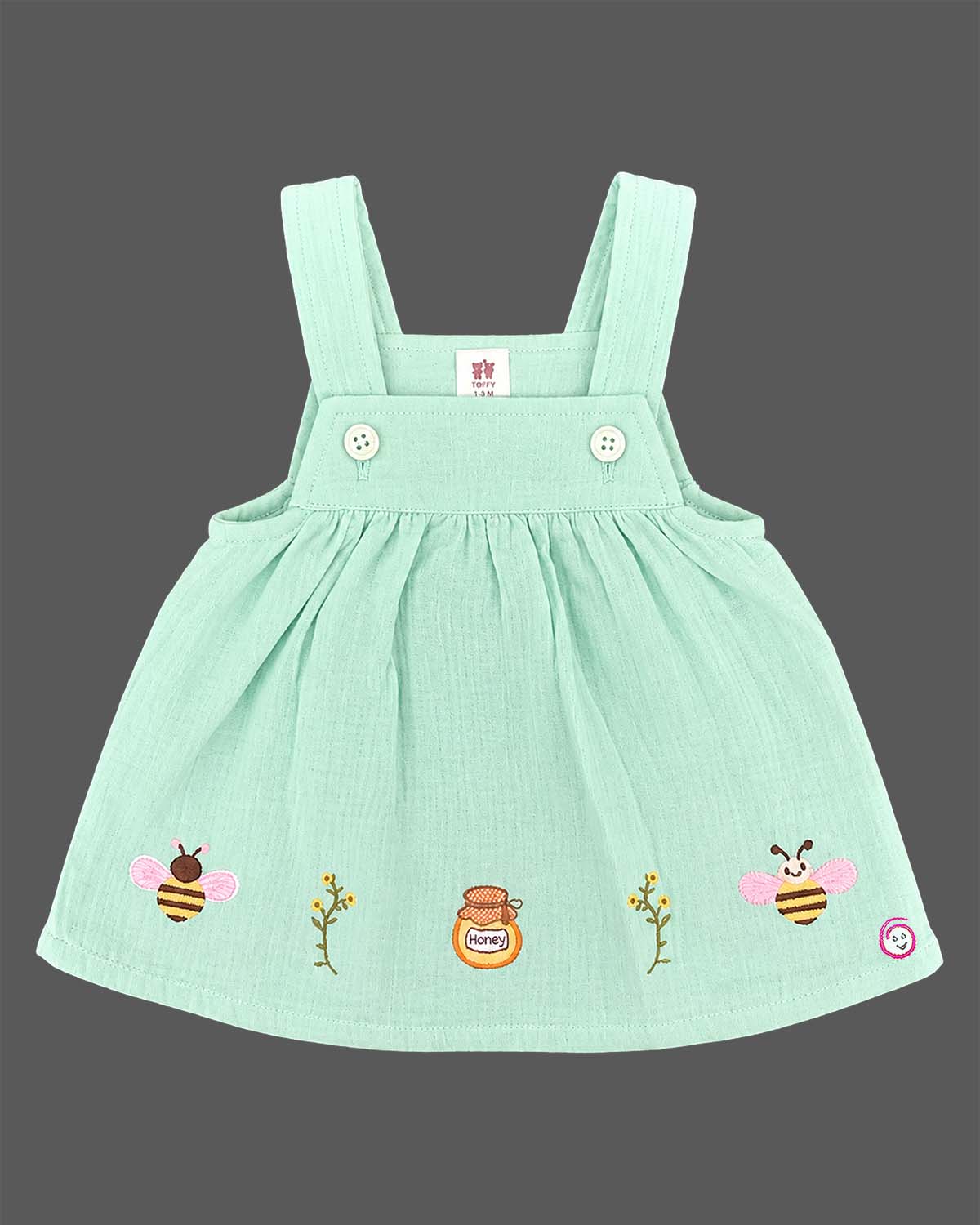 Infant cotton pinafore dress set with top for baby clothes and casual outfits