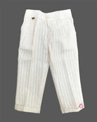 Boys textured linen waistcoat set featuring a collared shirt, matching bowtie, and tailored trousers.