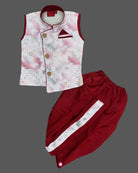 Boys embroidery kurta and dhoti - Baby Pink