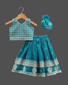 Girls printed with sequin ethnic choli - Ramar Blue