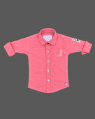 Baby boys white printed cotton t-shirt & shirt with red typography for casual play