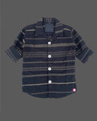 Boys line printed casual shirt - Black