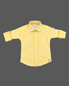 Toddler yellow cotton shirt & t-shirt with full sleeve and chest pocket for boys