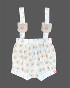 Boys t-shirt with star printed suspender set - Beige