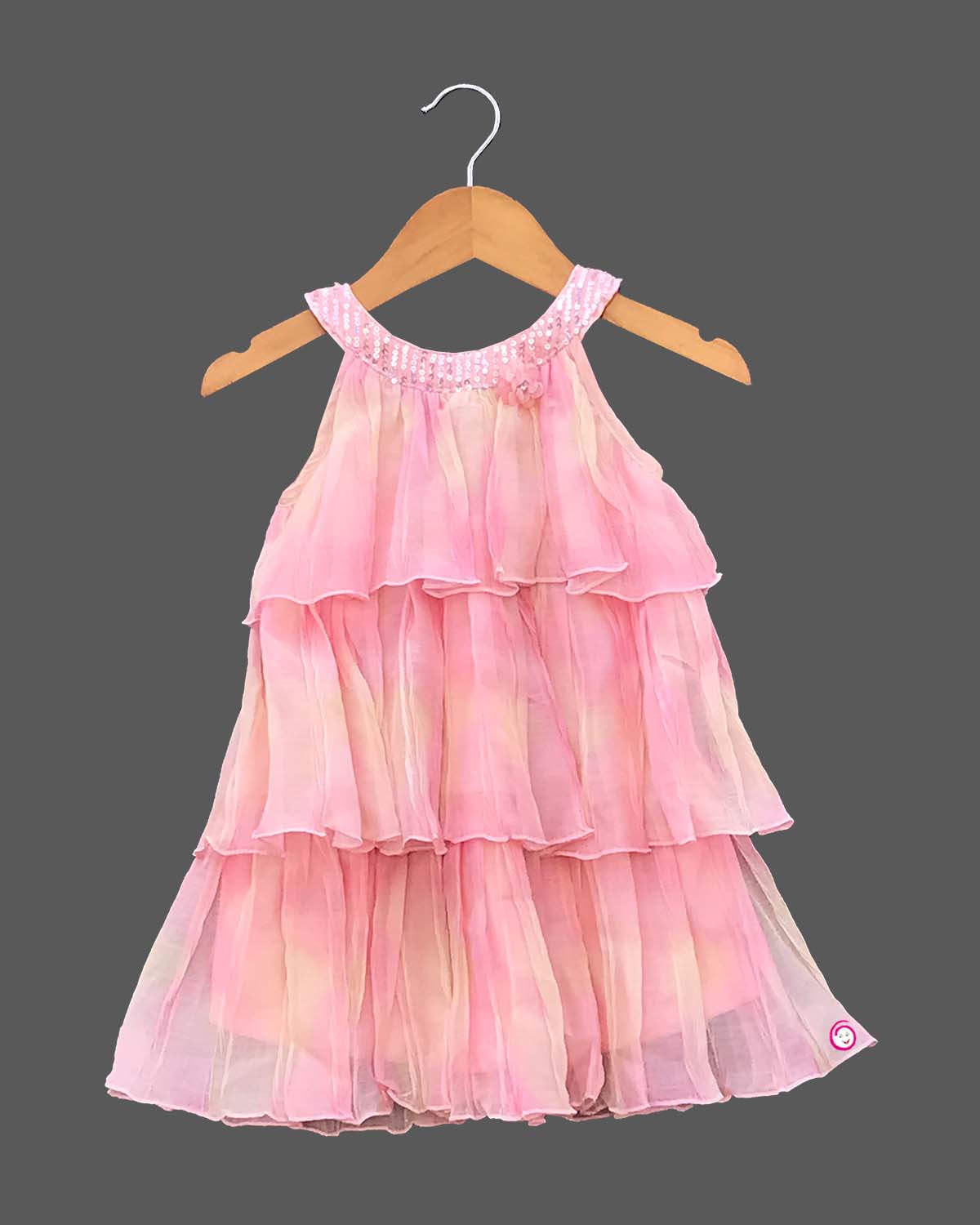 Girls tiered midi frock for birthday party wear and festive dress
