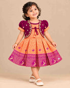 pattu pavadai frock infant ethnic wear silk cotton frock with jacket for childrens