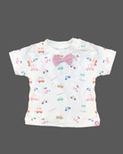 Boys car printed t-shirt with suspender set - Rose Pink
