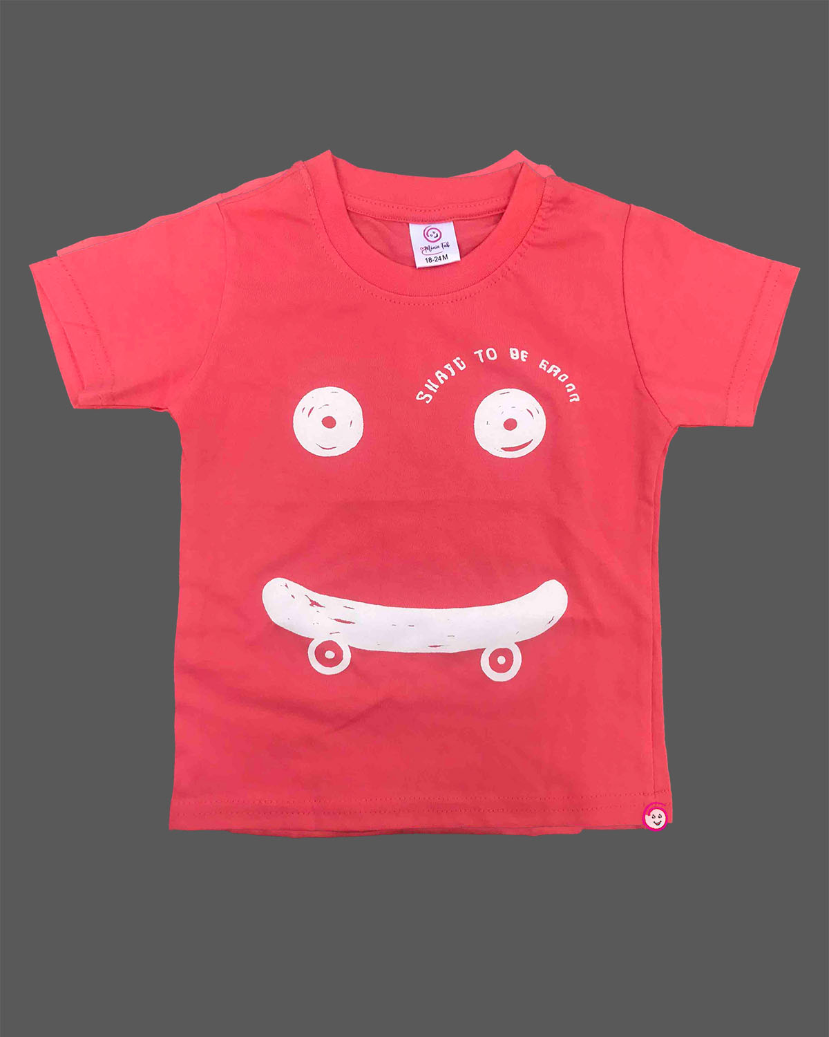 Little gentleman printed cotton t-shirt with short sleeves and skateboard graphic print
