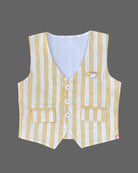 Boy full sleeve with waistcoat set - Yellow