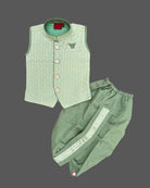 Boys embroidery kurta and dhoti - Pista Green