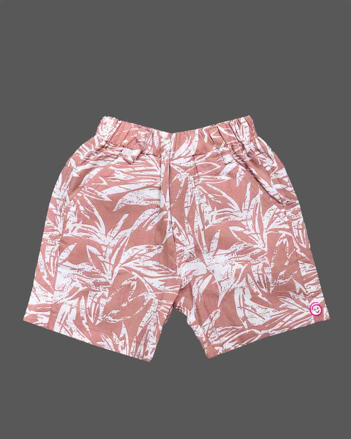 Matching printed button down short sleeve shirt and shorts set for kids casual wear