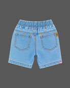 Toddler denim shorts featuring an elastic drawstring waistband from the baby boy  collection.