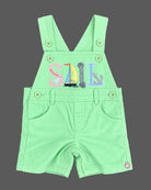 Baby boy striped t-shirt and green dungaree shorts set baby clothes