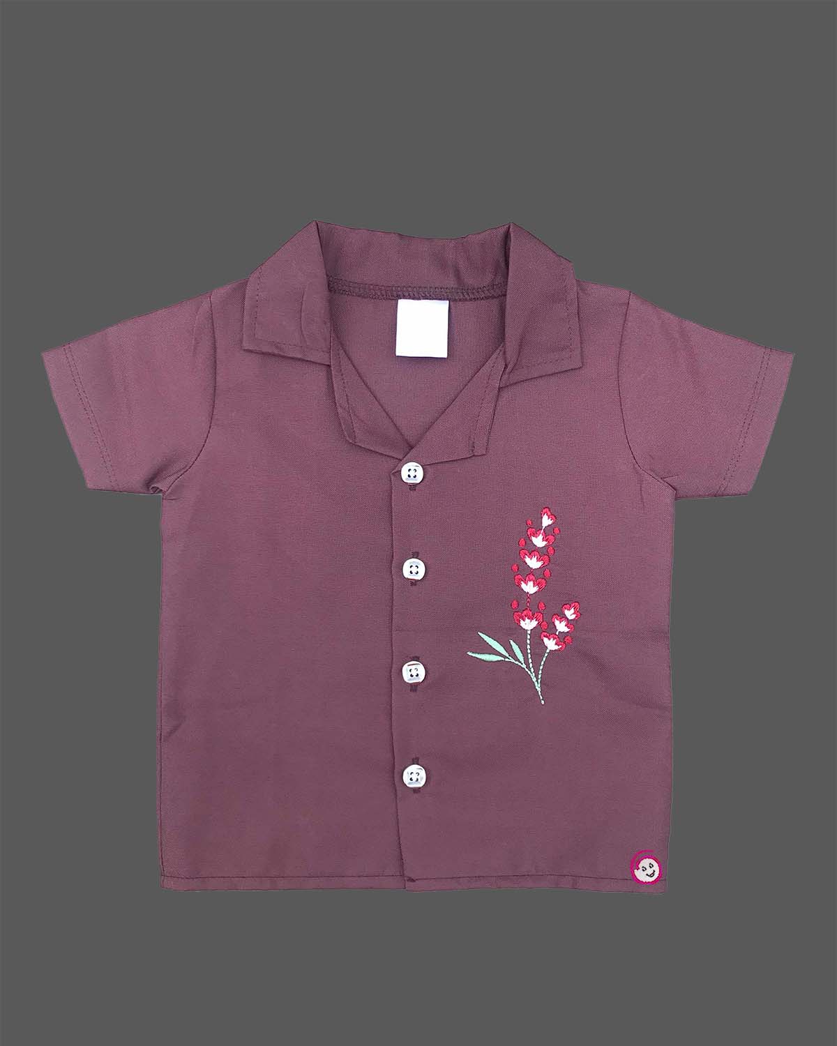 Young boy embroidered shirt and tailored shorts set featuring delicate motif details for casual wear.