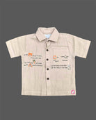 Toddler cotton printed short sleeve shirt and matching cargo shorts clothing set for boys