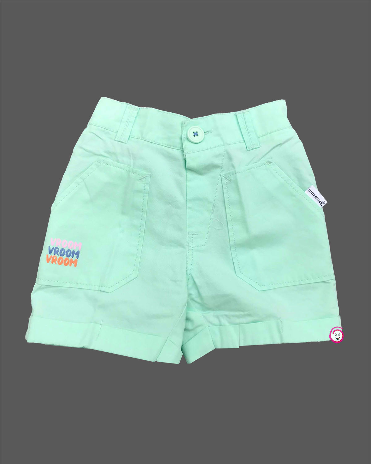 Stylish striped short sleeve shirt with embroidered car pocket and matching shorts for boys