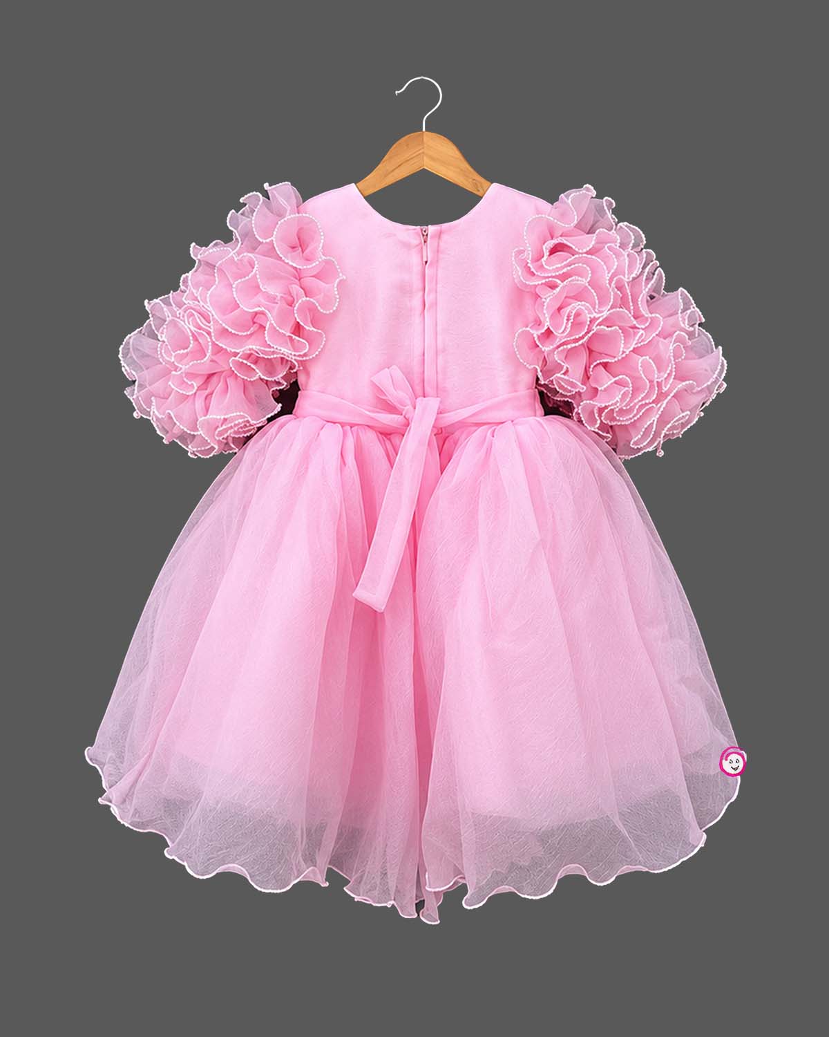 Girl Baby Ruffled Party Frock for Birthday Party and Wedding Reception