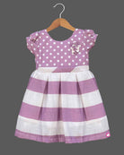 Girls dot design printed casual frock - Rose Pink