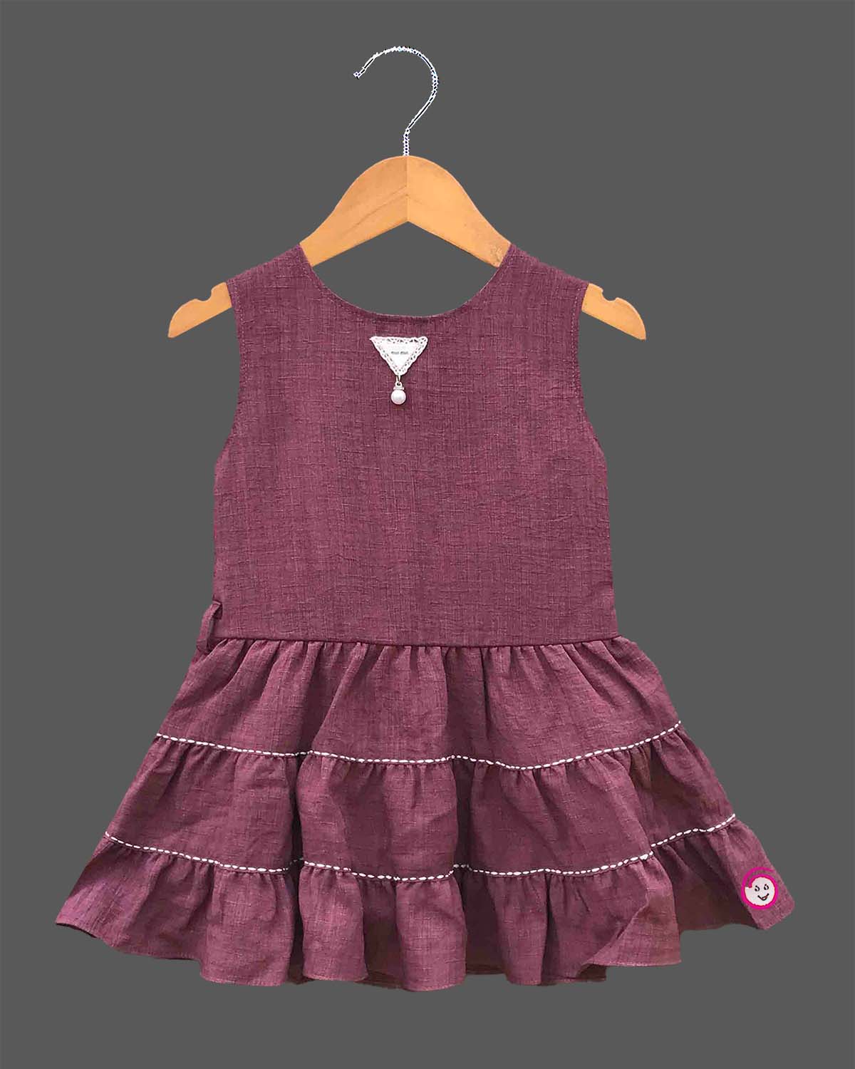 Little princess western layered frock set featuring a tiered dress with an embroidered crop jacket for celebrations.