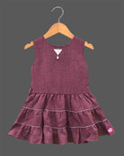 Little princess western layered frock set featuring a tiered dress with an embroidered crop jacket for celebrations.