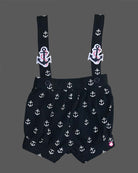 Boys t-shirt with printed suspender set - Navy Blue